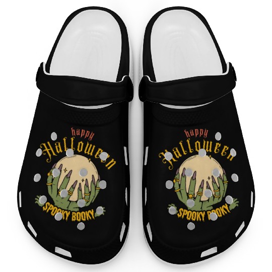 Halloween Moon Hand Illustration Clogs
