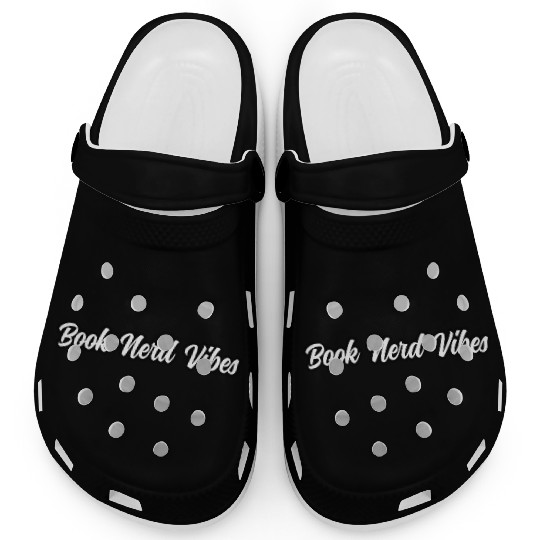 Book Nerd Vibes Typography Design Clogs