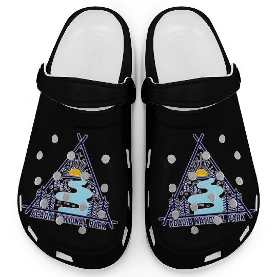 Acadia National Park Camping Scene Clogs