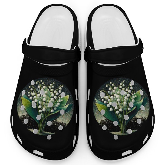 Mystical Lily of the Valley Illustration Clogs