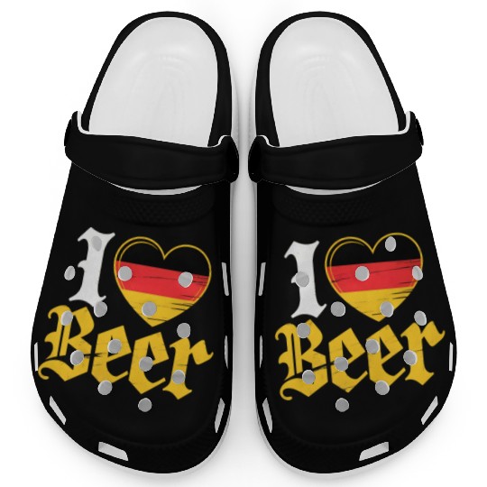 I Love Beer German Bier Funny Germany Flag Clogs
