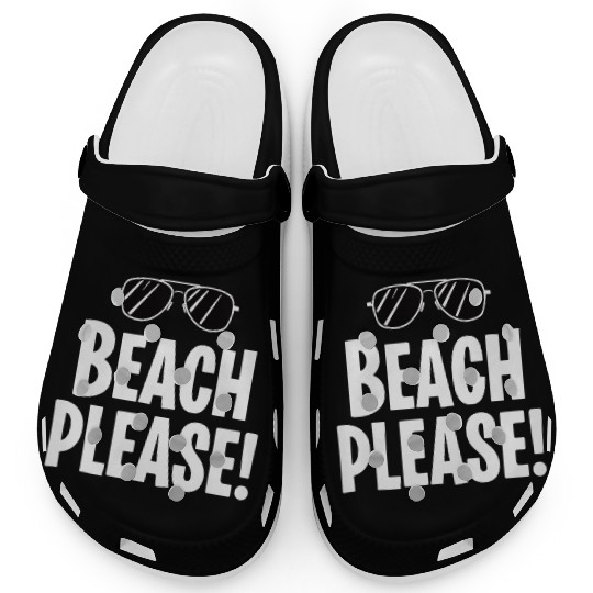 Beach Please Sunglasses Graphic Clogs