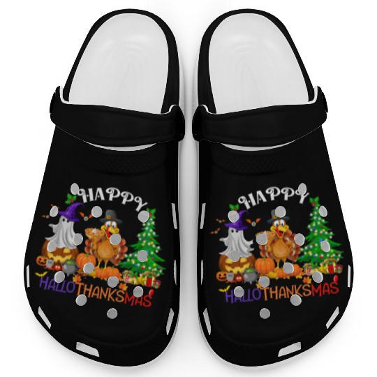 Retro Happy HalloThanksMas  Clogs