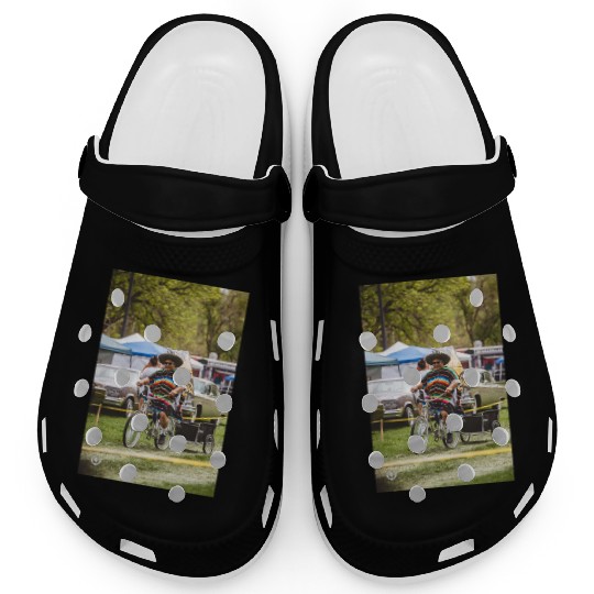 Colorful Fiesta Bicycle with Mexican Poncho Clogs