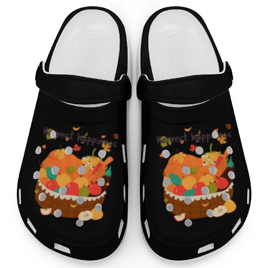 Harvest Happiness Fall Produce Illustration Clogs