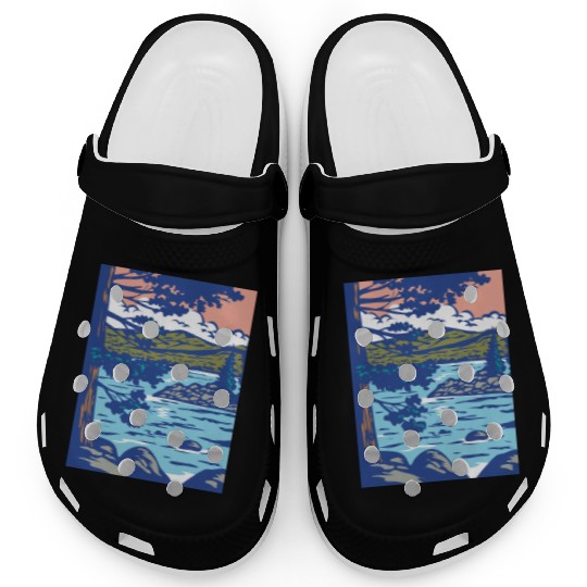 WPA Art Emerald Bay State Park in South Lake Tahoe Clogs