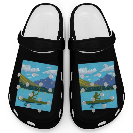 Kayak in Lake Josephine Glacier National Park WPA Clogs