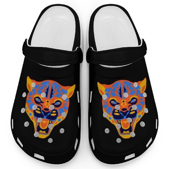 Vivid Jaguar Bold Print Clogs