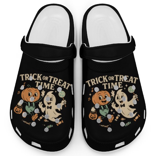 Halloween Pumpkin and Ghost Celebration Clogs