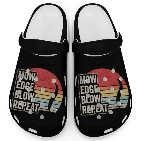 Mow Edge Blown Repeat Lawn Mowing Lawn Mower Retro Clogs