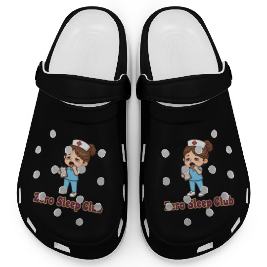 Yawned Nurse Zero Sleep Club Design Clogs