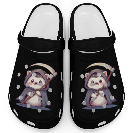 Cute Hooded Hedgehog with Scythe Clogs