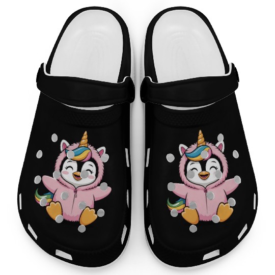 Colorful Unicorn Penguin Costume Clogs