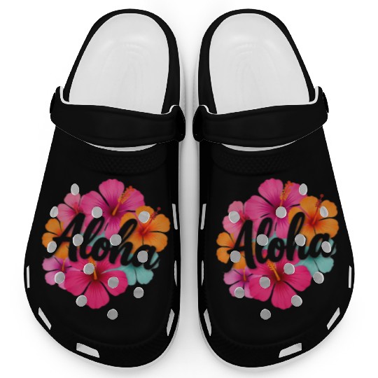 Aloha Hibiscus Hawaiian Dream Design Hawaii Vaca  Clogs