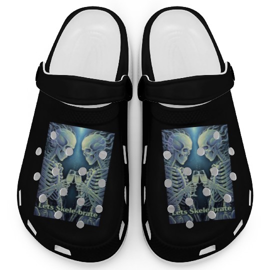 Celestial Skeleton Toasting Champagne Clogs