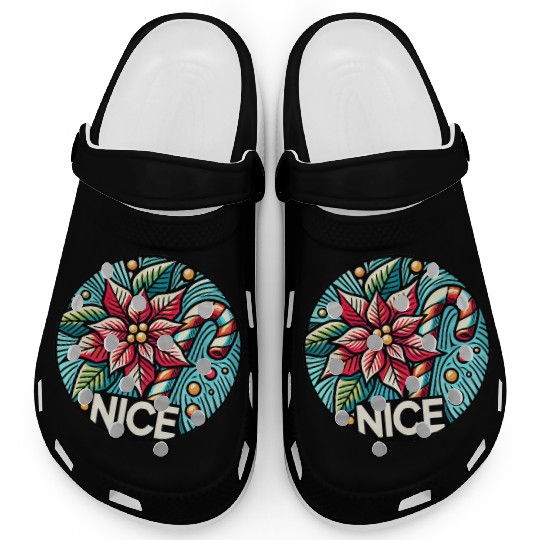 Festive Poinsettia Holiday Patch Clogs