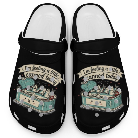 Whimsical Canned Fish Humor Design Clogs