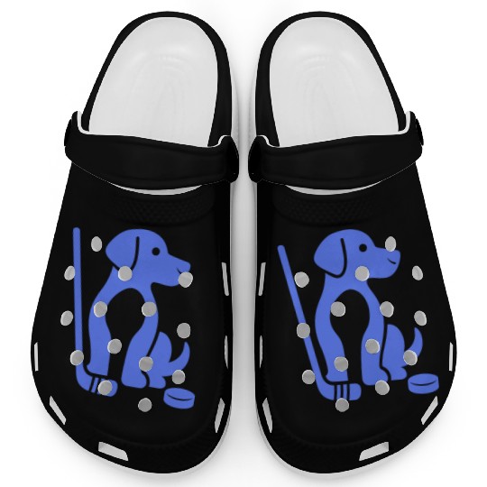 Dachshund Beagle hockey pet silhouette minimalist Clogs