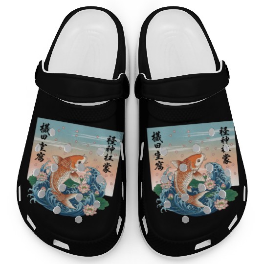 Koi Fish and Lotus Harmony Design Clogs