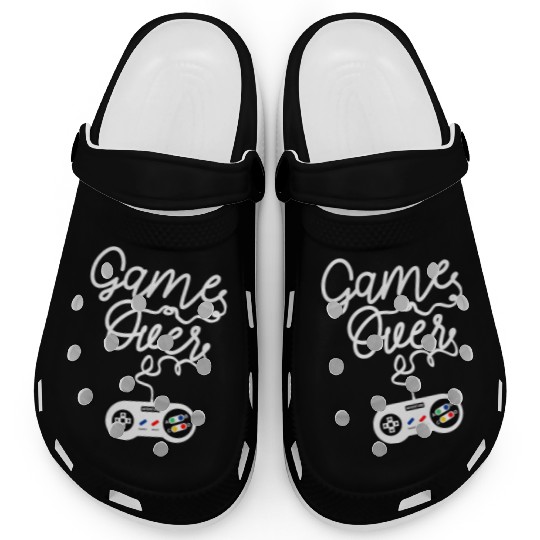 Game Over Gaming Console Illustration Clogs