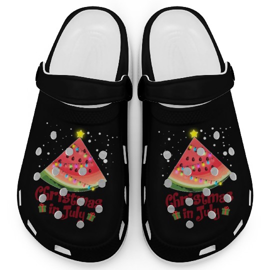 Christmas in July Watermelon Tree Funny Clogs