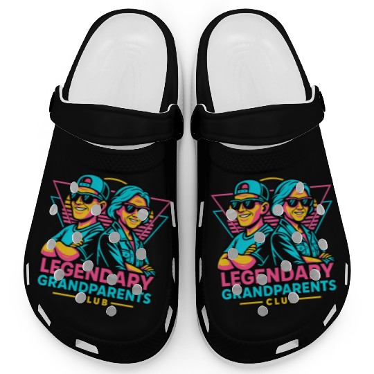 Legendary Grandparents Retro Neon Clogs