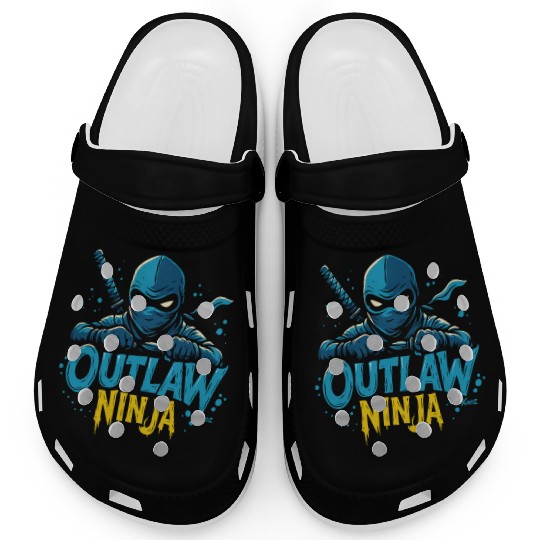 Outlaw Ninja Cartoon Design Clogs