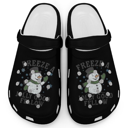 Frosty Snowman Jolly Greeting Design Clogs