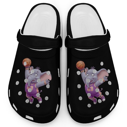 Cartoon Elephant Basketball Player – Fun Sports Ar Clogs