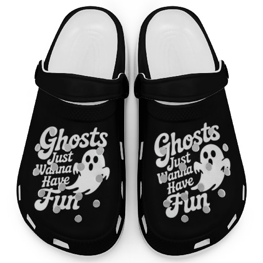 Whimsical Ghost Funny Quote Design Clogs