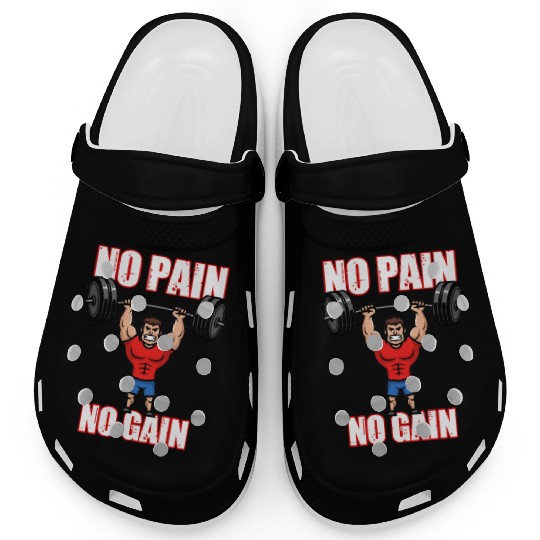 No Pain No Gain Barbell Clogs