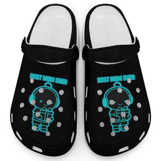 Best Mom Ever Neon Glow Design Clogs