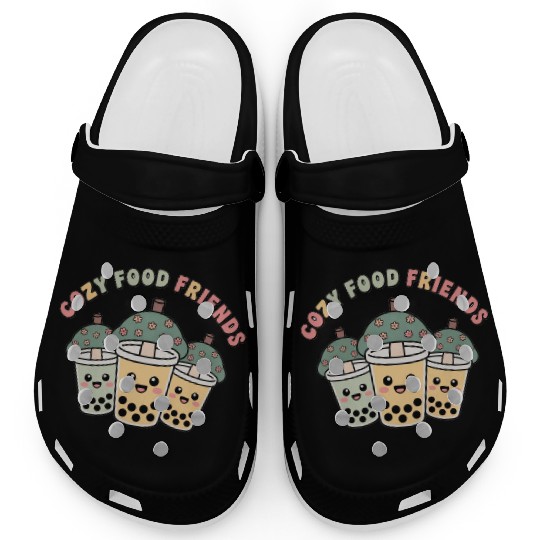 Cute Bubble Tea Cloud Trio Design Clogs