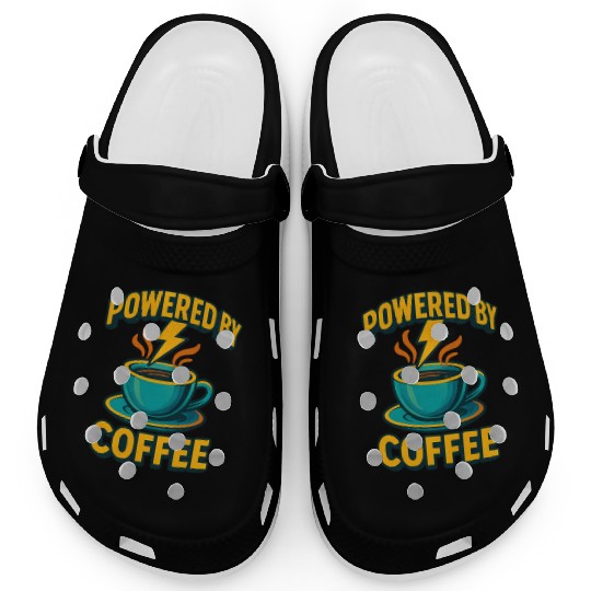 Powered by Coffee Illustration Clogs