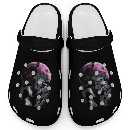 Ancient Warrior Battle Moon Scene Clogs