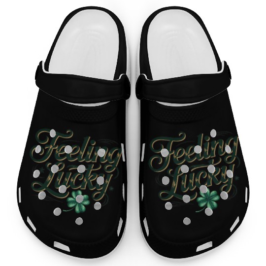 Felling Lucky Shamrock Typography Clogs