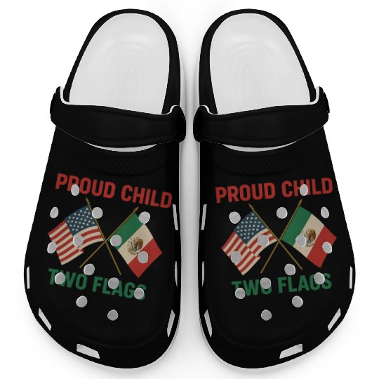 Proud Child Two Flags Design Clogs