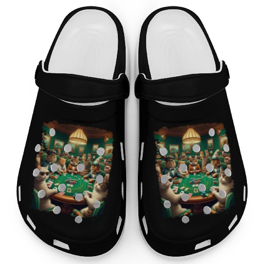 Playing Card Gambling Cat Playing Poker Cards Clogs
