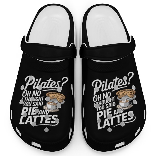 Pie and Latte Humor Design Clogs