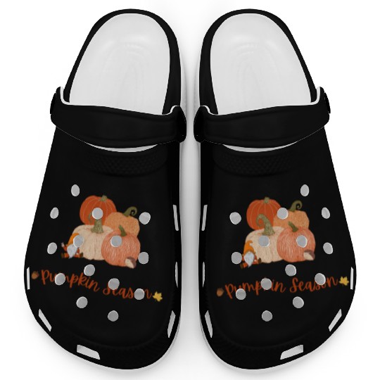 Autumn Pumpkin Harvest Illustration Clogs