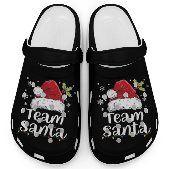 Team Santa Holiday Christmas Design Clogs
