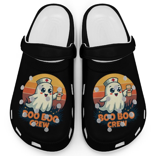 Halloween Boo Boo Crew Cute Ghost Nurse Doctor Clogs