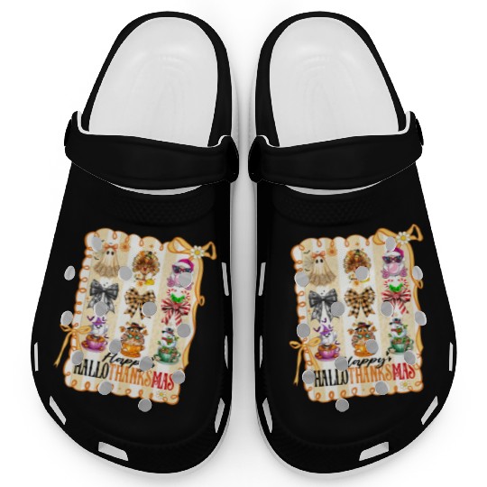Thanksgiving Christmas Happy Hallothanksmas Clogs