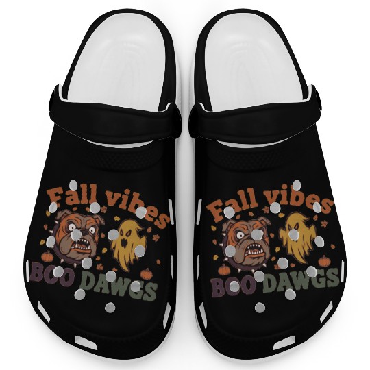 Fall vibes | Halloween Bulldog Ghost  Clogs