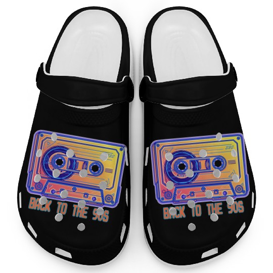 Back to the 90s Retro Cassette Tape Clogs