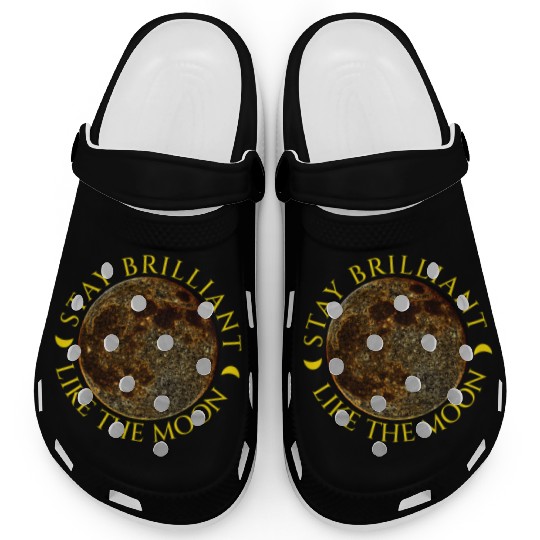 Full Moon & Golden Crescents Quote Clogs