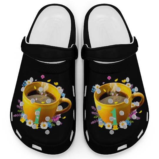 Whimsical Coffee Celebration Mug Clogs