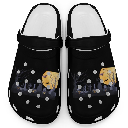 Trick-or-Treat Pumpkin Graveyard Clogs