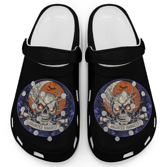 Haunted Harvest Halloween Design Clogs