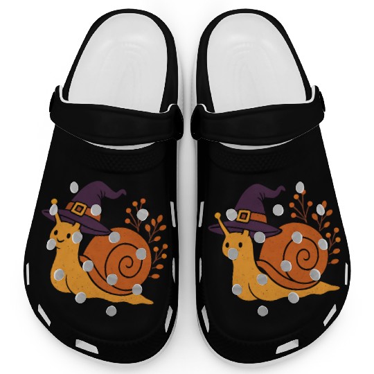 Enchanted Halloween Snail Illustration Clogs
